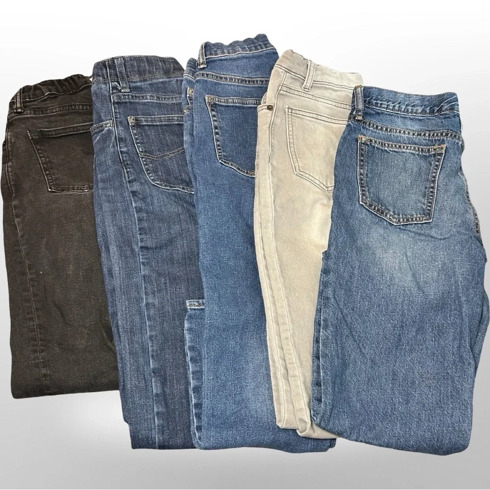 👖 Boys Size 12 Jean Bundle – 5 Pair Gap, Old Navy, Lee & More